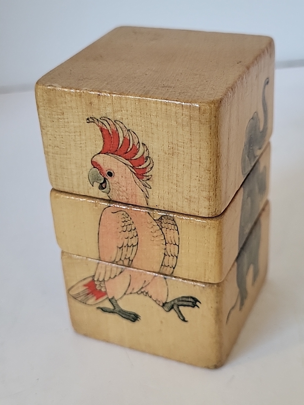 1960s Krogufant Wood Animal Twist Block Puzzle Sevi Italy